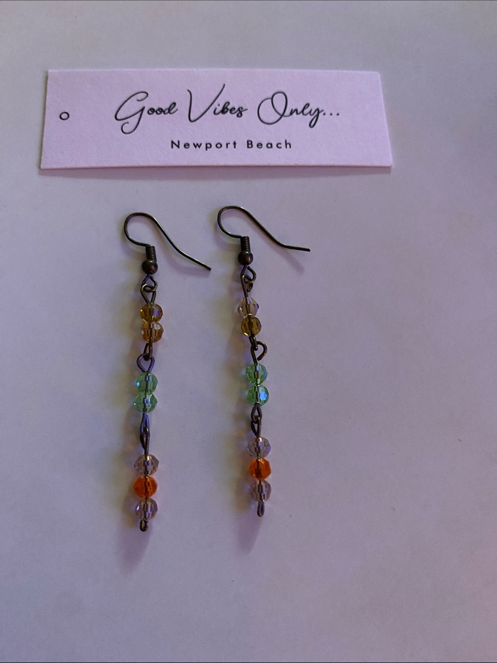Good Vibes 😎 Only multicolored faceted Bead Drop Earrings!